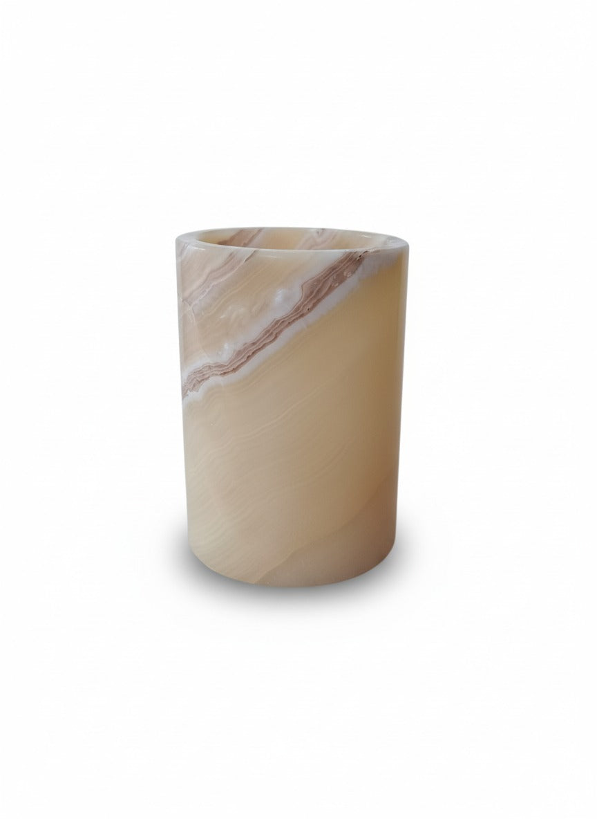 Vaso porta bolígrafo fabricado en ónix
